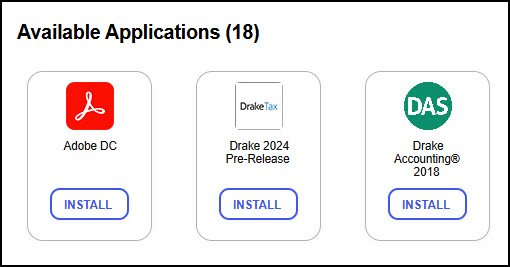 Image showing Install option for an available app.